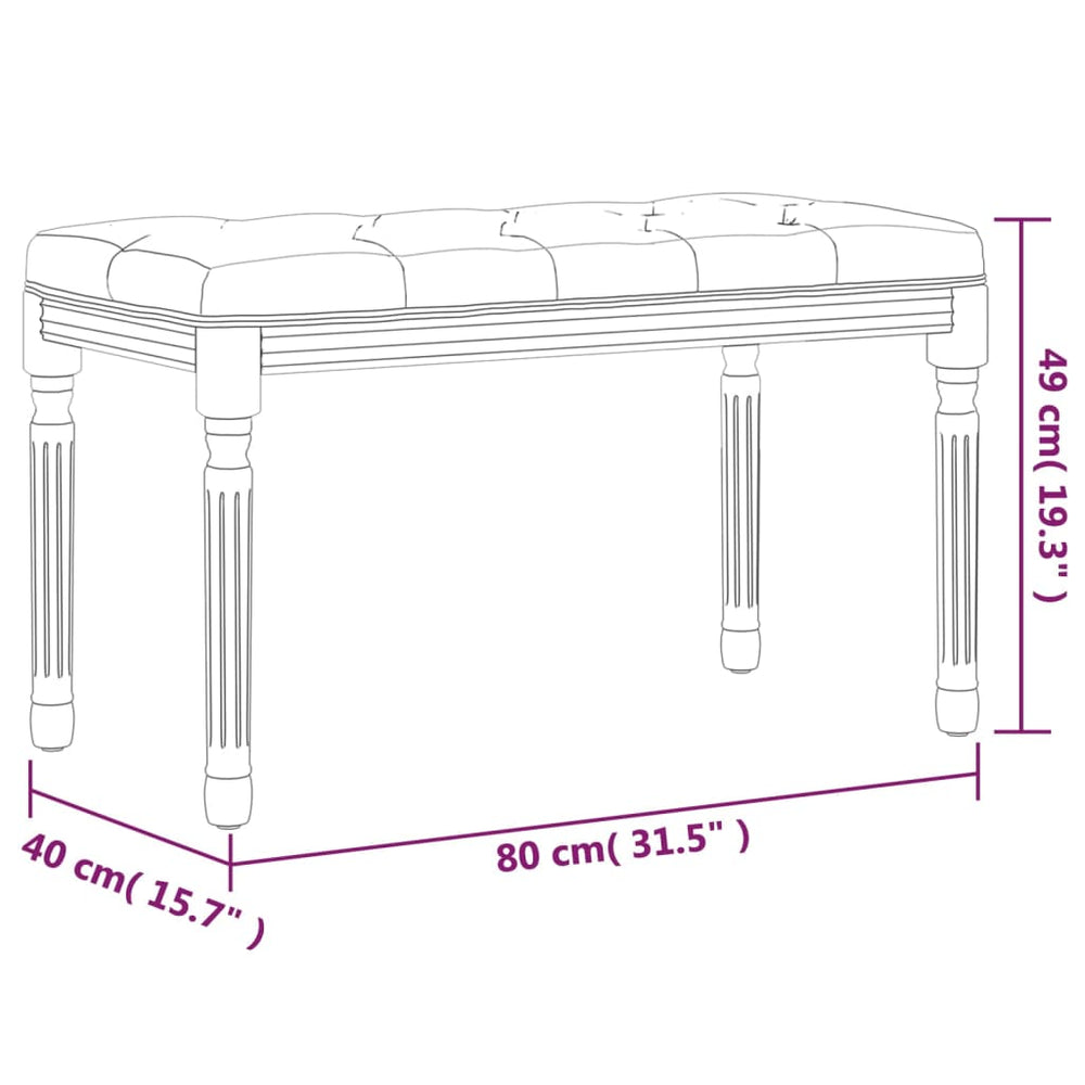 Bankje 80x40x49 cm fluweel donkergrijs MeubelReus