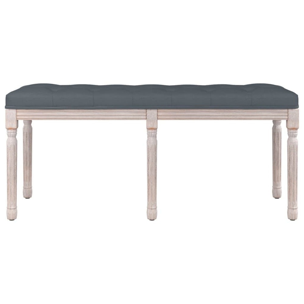 Bankje 110x40x49 cm fluweel donkergrijs MeubelReus