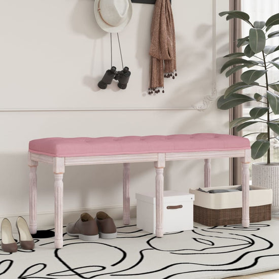 Bankje 110x40x49 cm fluweel roze MeubelReus