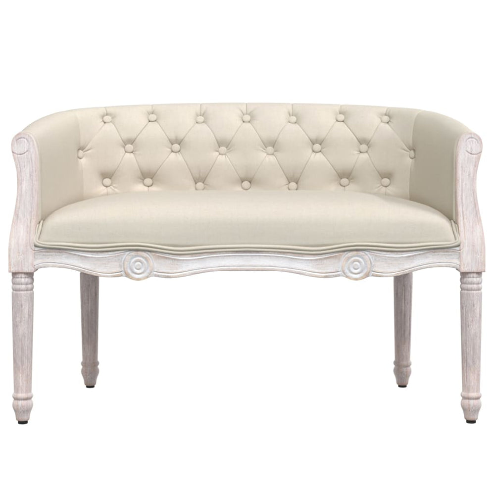 Bankje 98x56x69 cm linnen beige MeubelReus