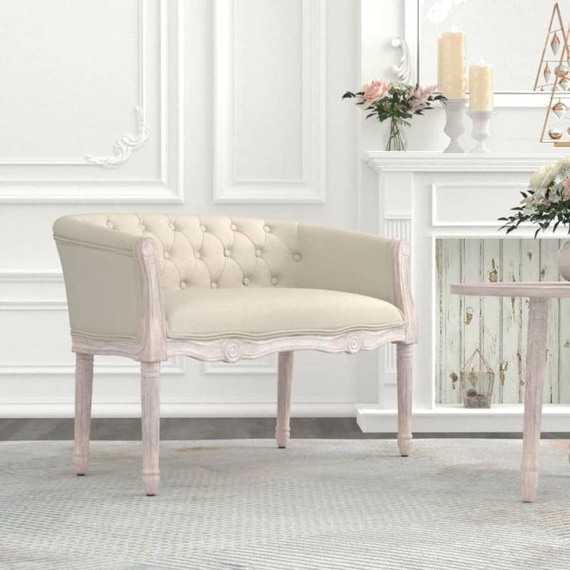 Bankje 98x56x69 cm linnen beige MeubelReus