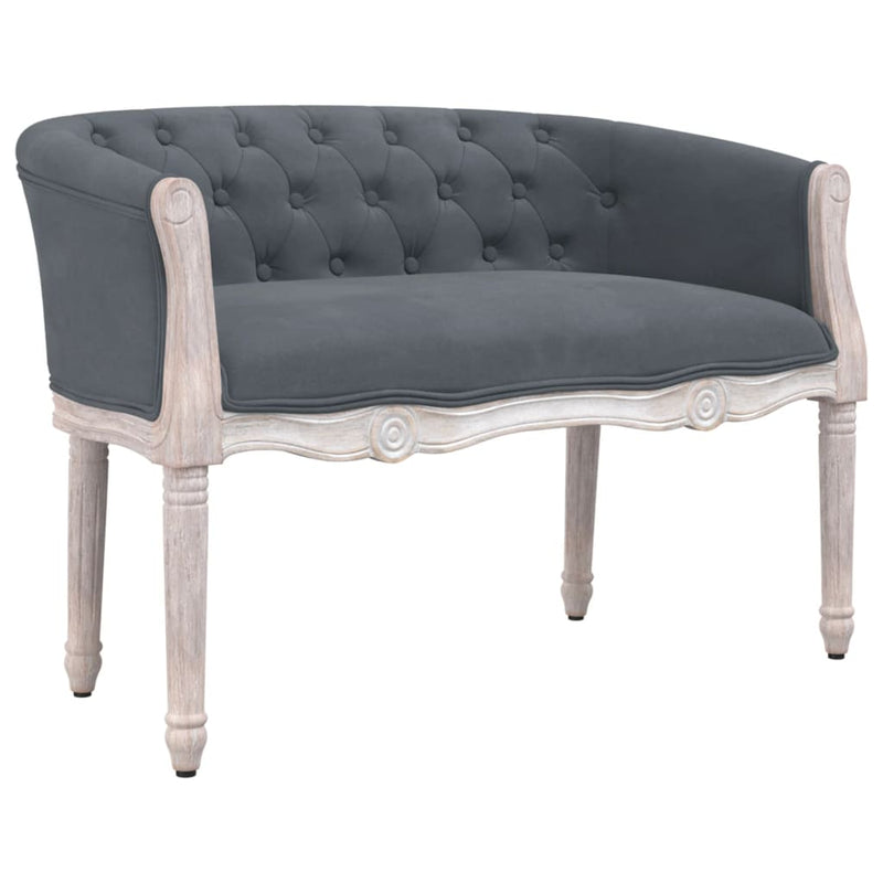 Bankje 98x56x69 cm fluweel donkergrijs MeubelReus