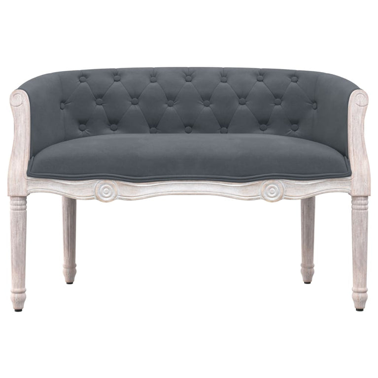 Bankje 98x56x69 cm fluweel donkergrijs MeubelReus