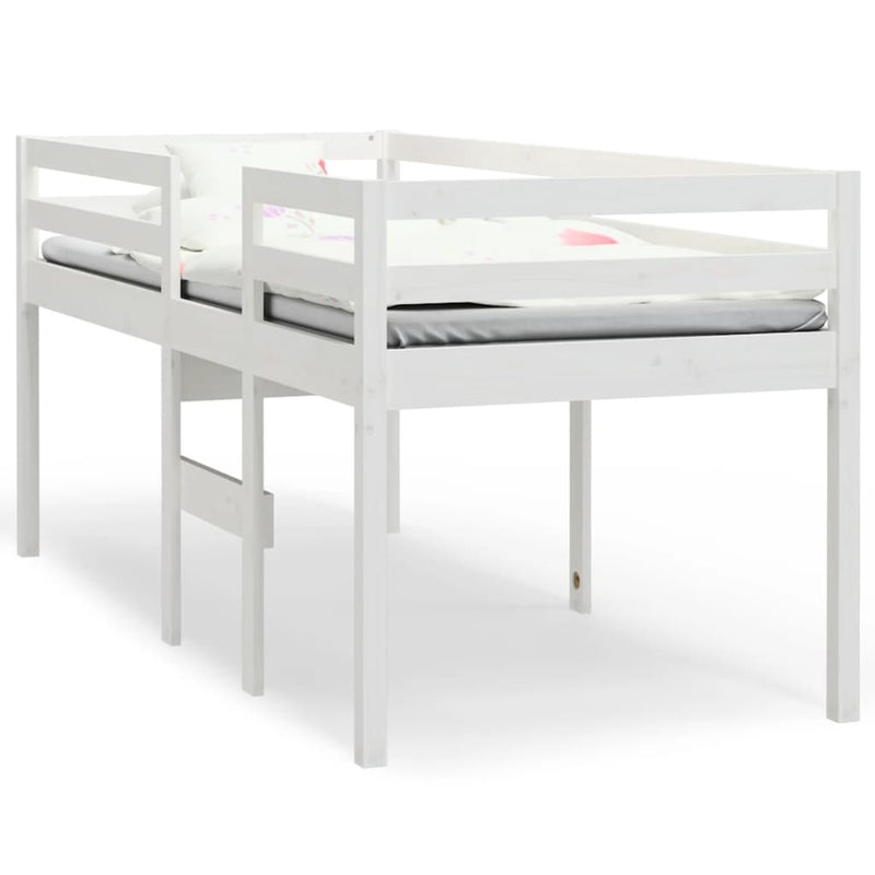 Hoogslaper massief grenenhout wit 80x200 cm