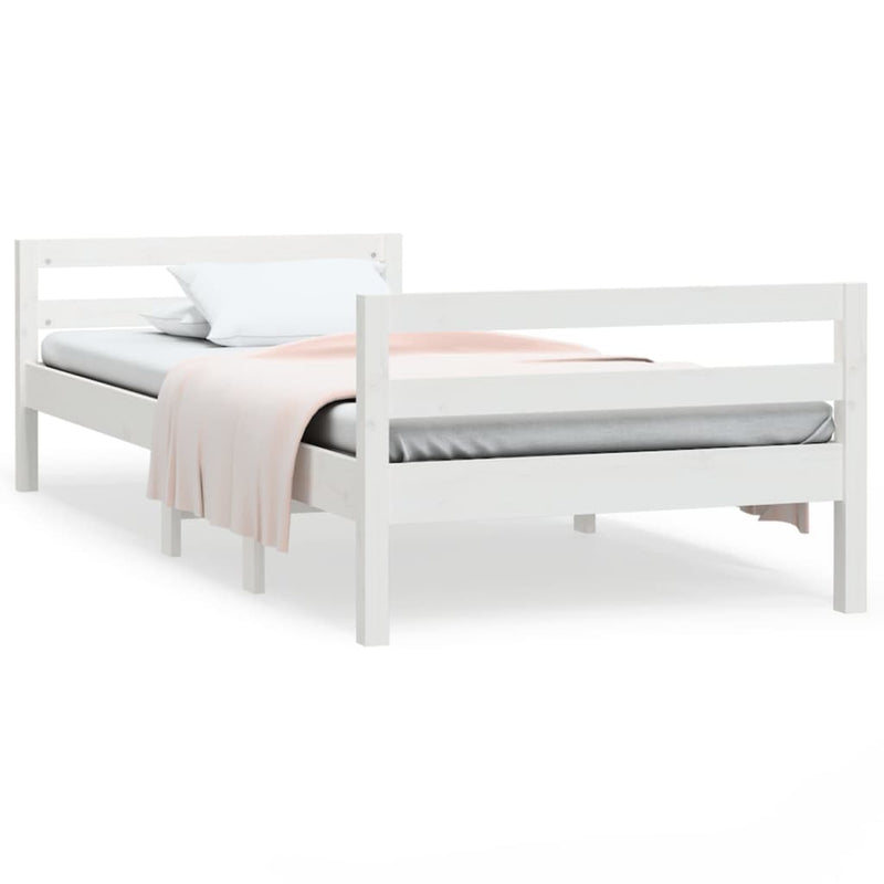 Bedframe massief grenenhout wit 80x200 cm