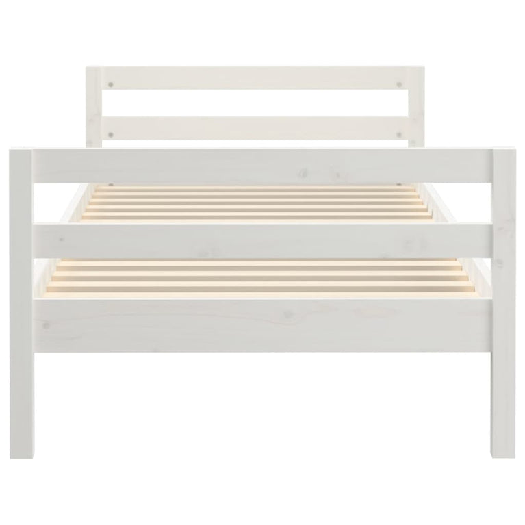 Bedframe massief grenenhout wit 80x200 cm