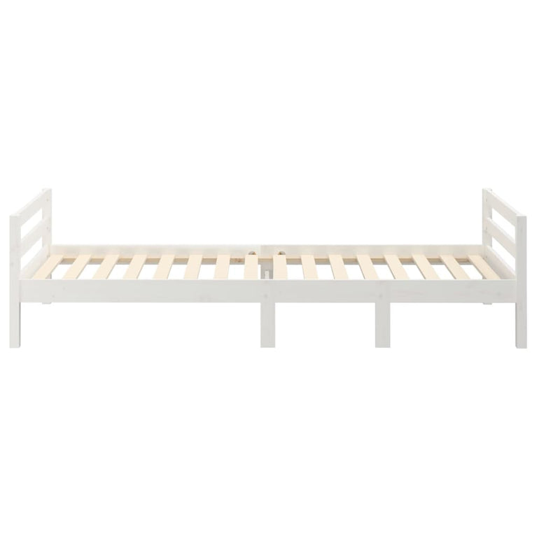 Bedframe massief grenenhout wit 80x200 cm