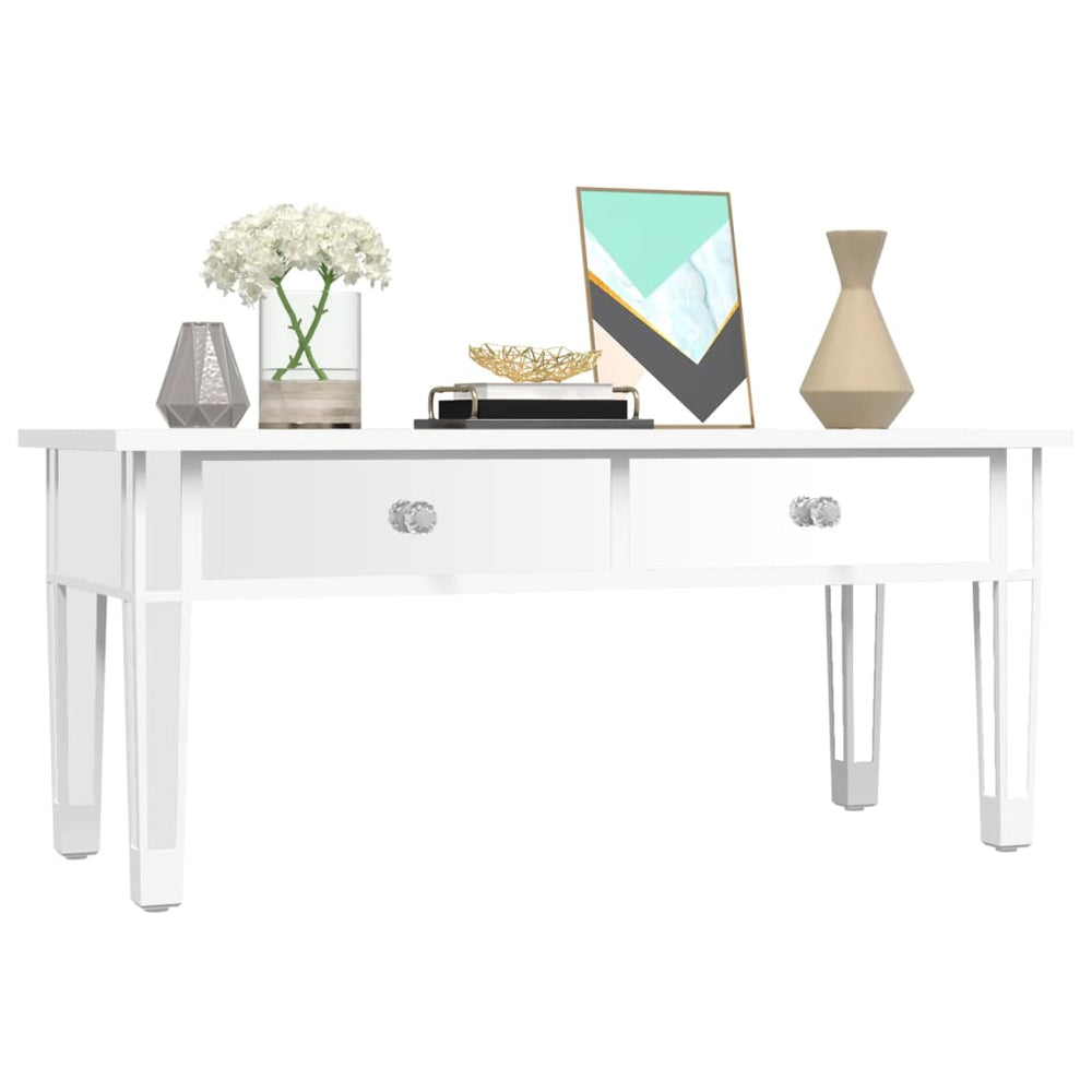 Salontafel gespiegeld 106x45x45 cm bewerkt hout en glas MeubelReus