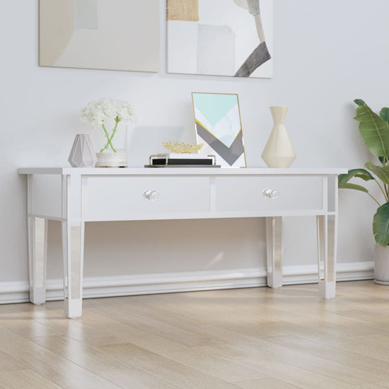 Salontafel gespiegeld 106x45x45 cm bewerkt hout en glas MeubelReus