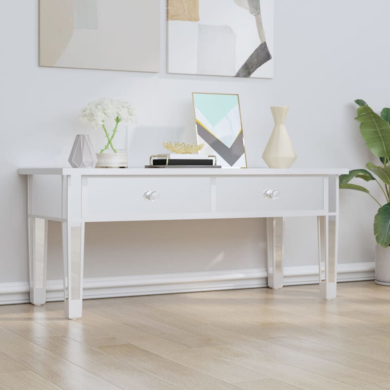 Salontafel gespiegeld 106x45x45 cm bewerkt hout en glas MeubelReus