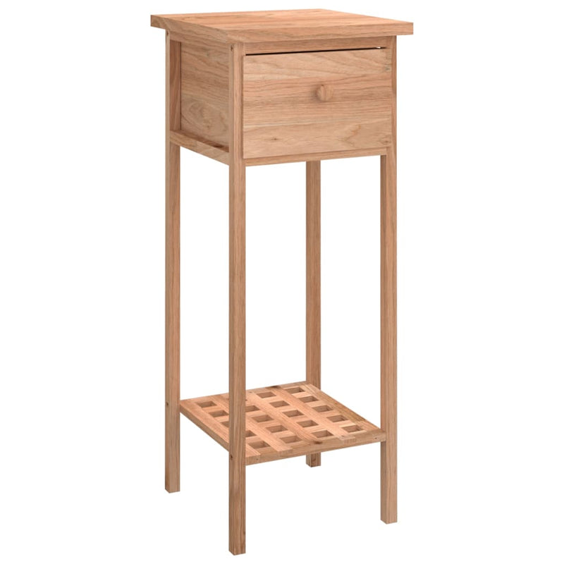 Bijzettafel met lade 25x25x60 cm walnotenhout