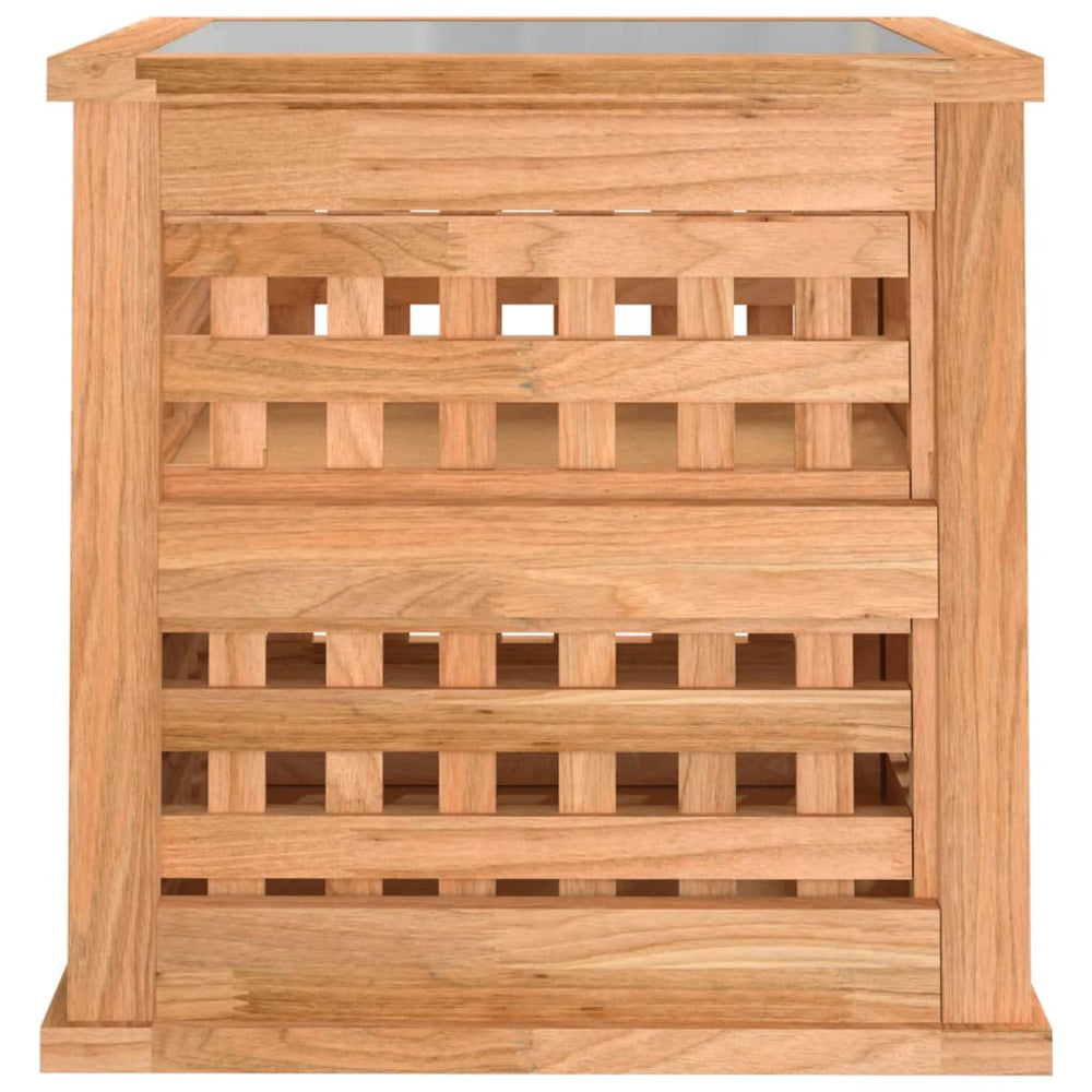 Nachtkastje 34x34x34 cm massief walnotenhout MeubelReus