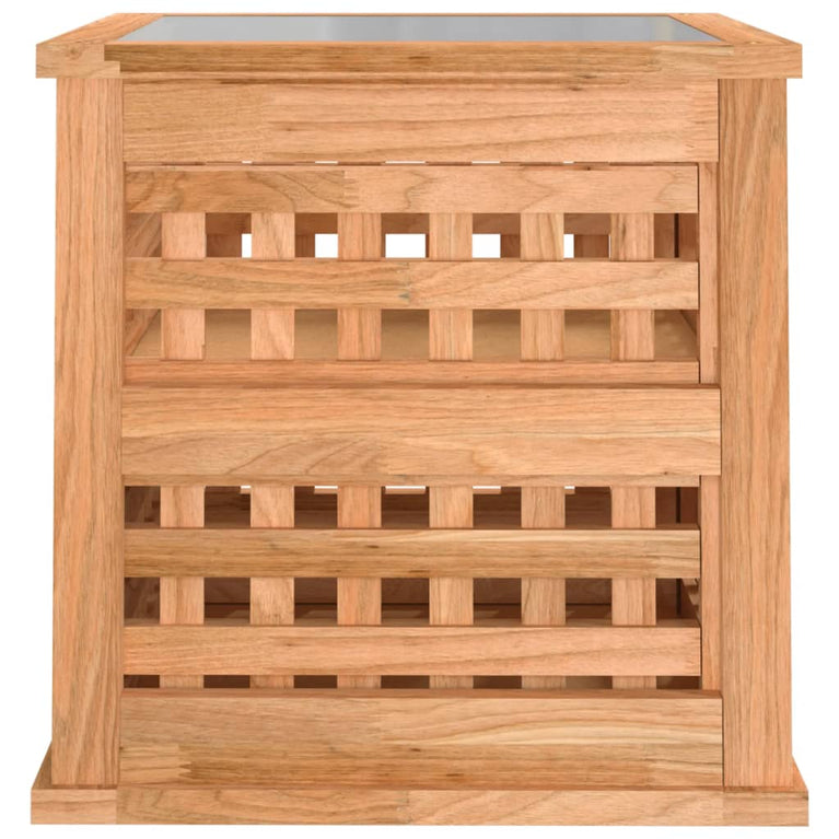 Nachtkastje 34x34x34 cm massief walnotenhout MeubelReus