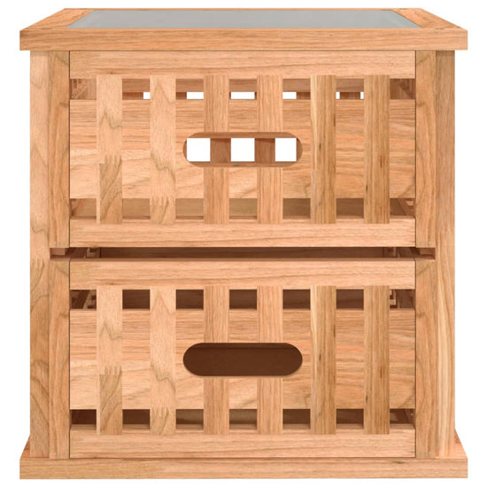 Nachtkastjes 2 st 34x34x34 cm massief walnotenhout MeubelReus