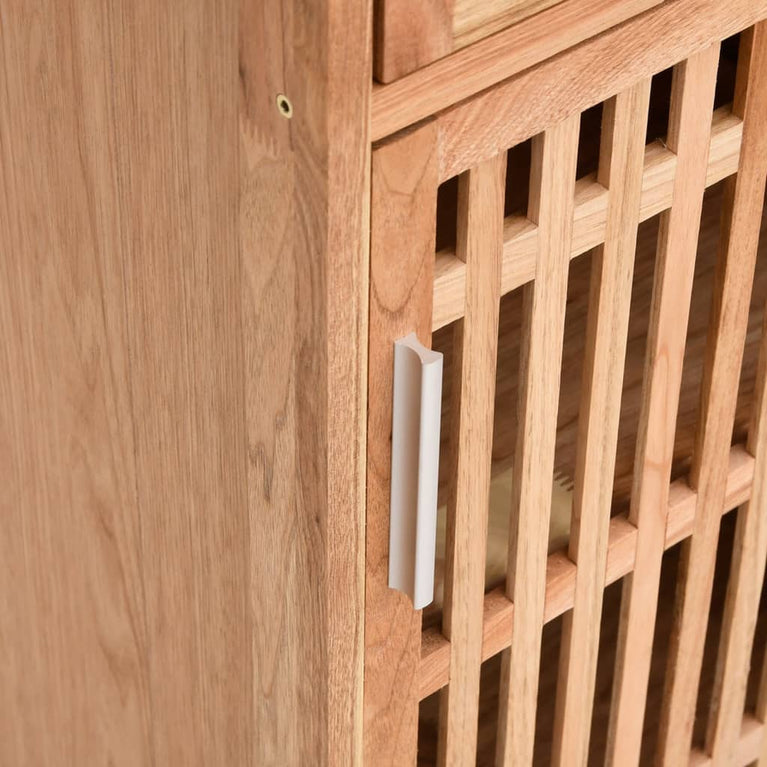 Badkamerkast 42x29x182 cm massief walnotenhout