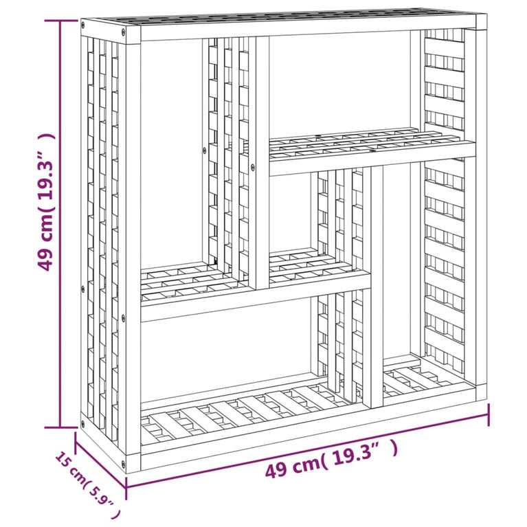 Wandschap 49x15x49 cm massief walnotenhout MeubelReus