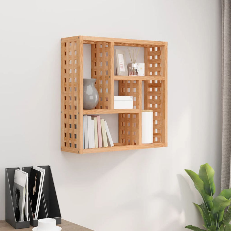 Wandschap 49x15x49 cm massief walnotenhout MeubelReus