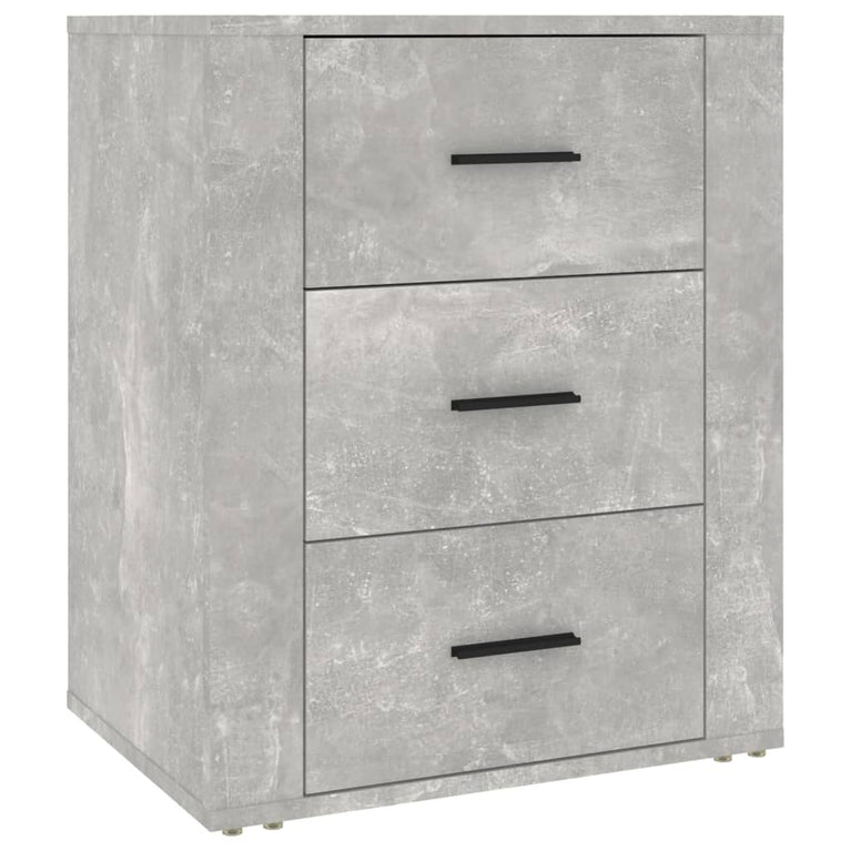 Nachtkastje 50x36x60 cm bewerkt hout betongrijs MeubelReus