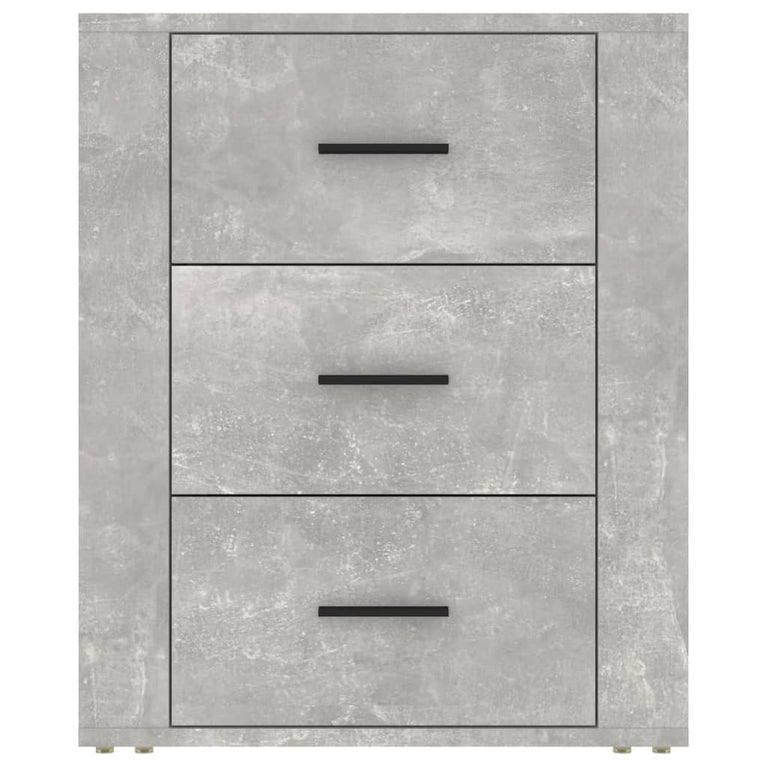 Nachtkastje 50x36x60 cm bewerkt hout betongrijs MeubelReus