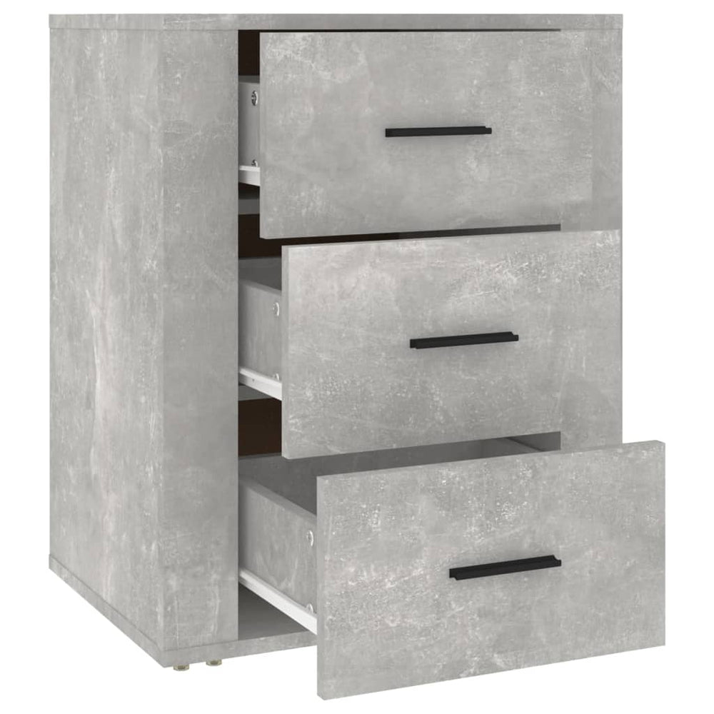 Nachtkastje 50x36x60 cm bewerkt hout betongrijs MeubelReus