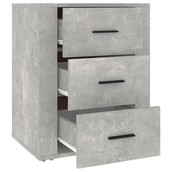Nachtkastje 50x36x60 cm bewerkt hout betongrijs MeubelReus