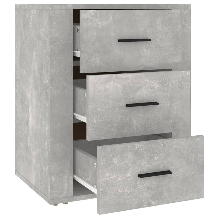 Nachtkastje 50x36x60 cm bewerkt hout betongrijs MeubelReus