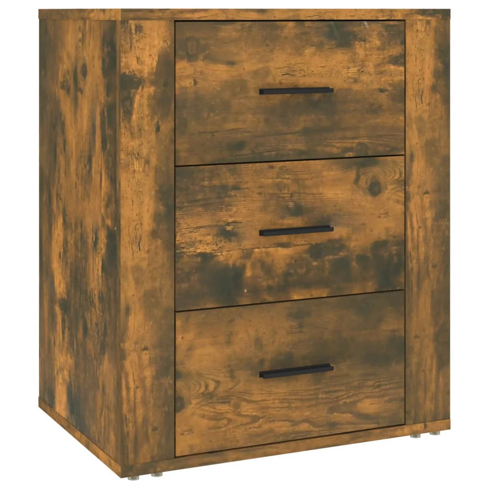 Nachtkastje 50x36x60 cm bewerkt hout gerookt eikenkleurig MeubelReus