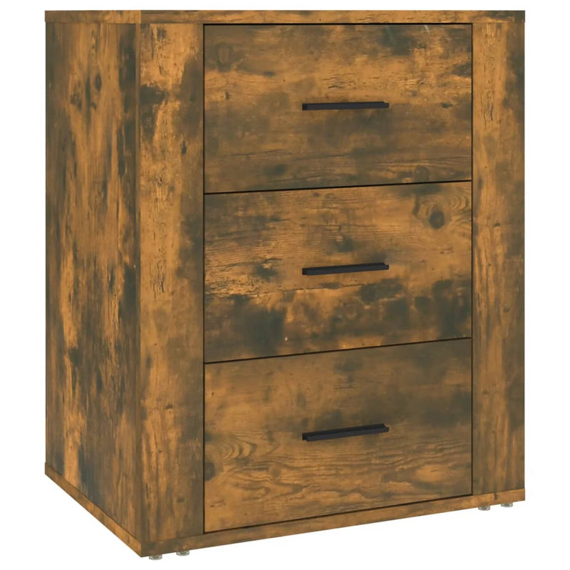 Nachtkastje 50x36x60 cm bewerkt hout gerookt eikenkleurig MeubelReus