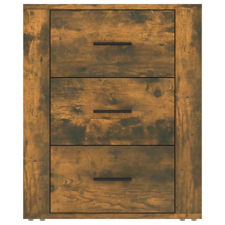 Nachtkastje 50x36x60 cm bewerkt hout gerookt eikenkleurig MeubelReus