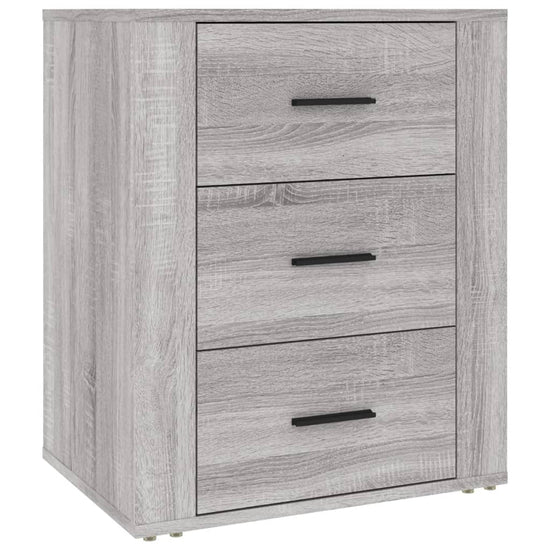 Nachtkastje 50x36x60 cm bewerkt hout grijs sonoma eikenkleurig MeubelReus