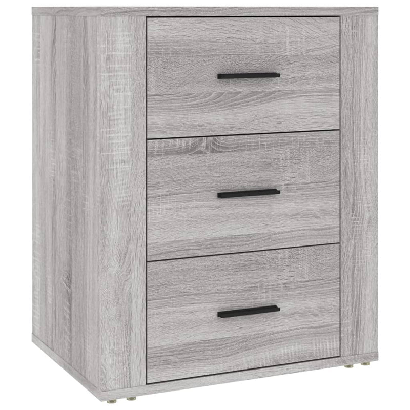 Nachtkastje 50x36x60 cm bewerkt hout grijs sonoma eikenkleurig MeubelReus
