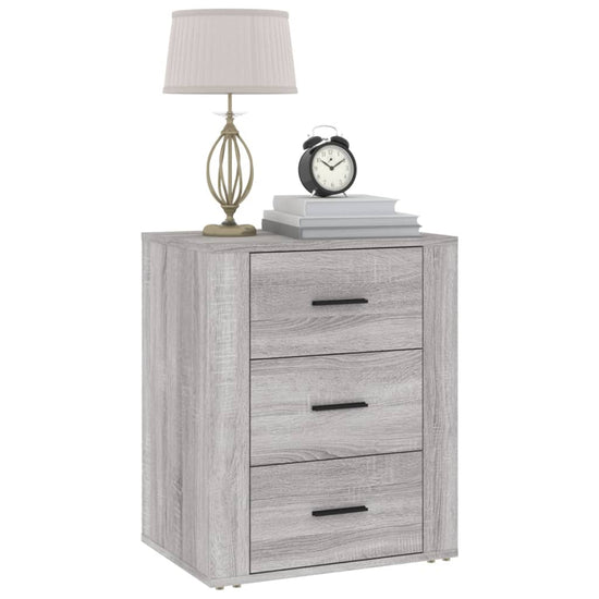 Nachtkastje 50x36x60 cm bewerkt hout grijs sonoma eikenkleurig MeubelReus