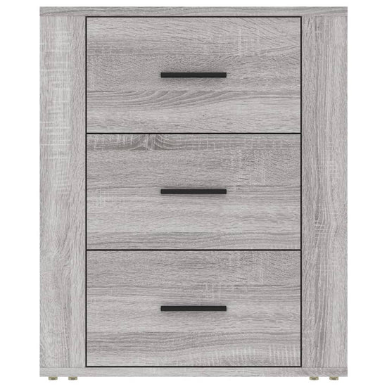 Nachtkastje 50x36x60 cm bewerkt hout grijs sonoma eikenkleurig MeubelReus