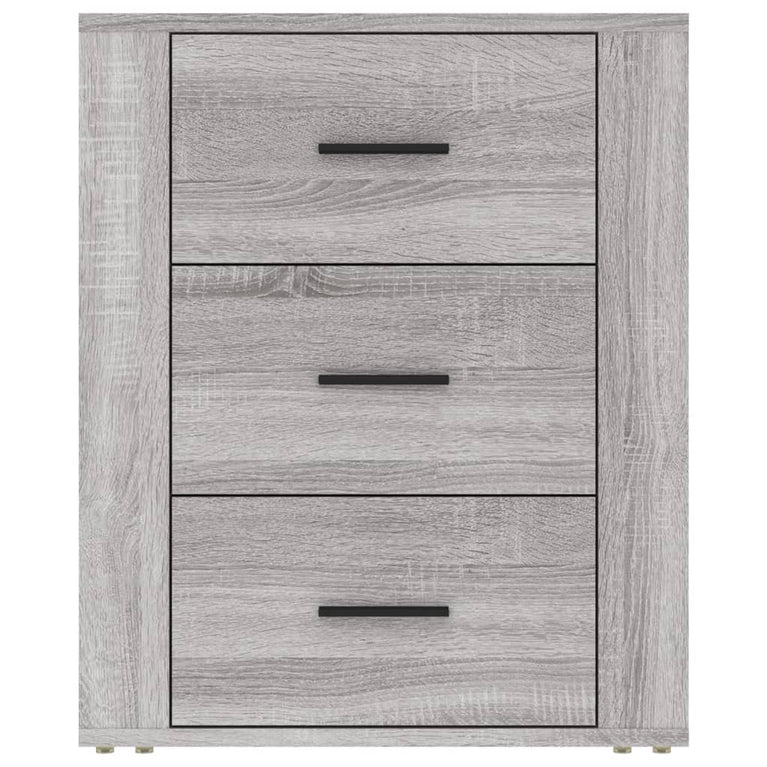 Nachtkastje 50x36x60 cm bewerkt hout grijs sonoma eikenkleurig MeubelReus
