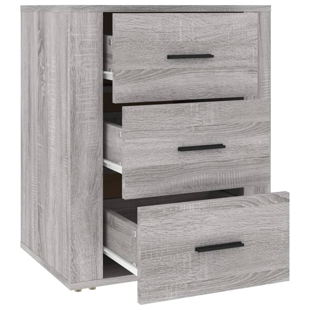 Nachtkastje 50x36x60 cm bewerkt hout grijs sonoma eikenkleurig MeubelReus