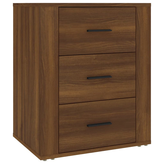 Nachtkastje 50x36x60 cm bewerkt hout bruin eikenkleur MeubelReus