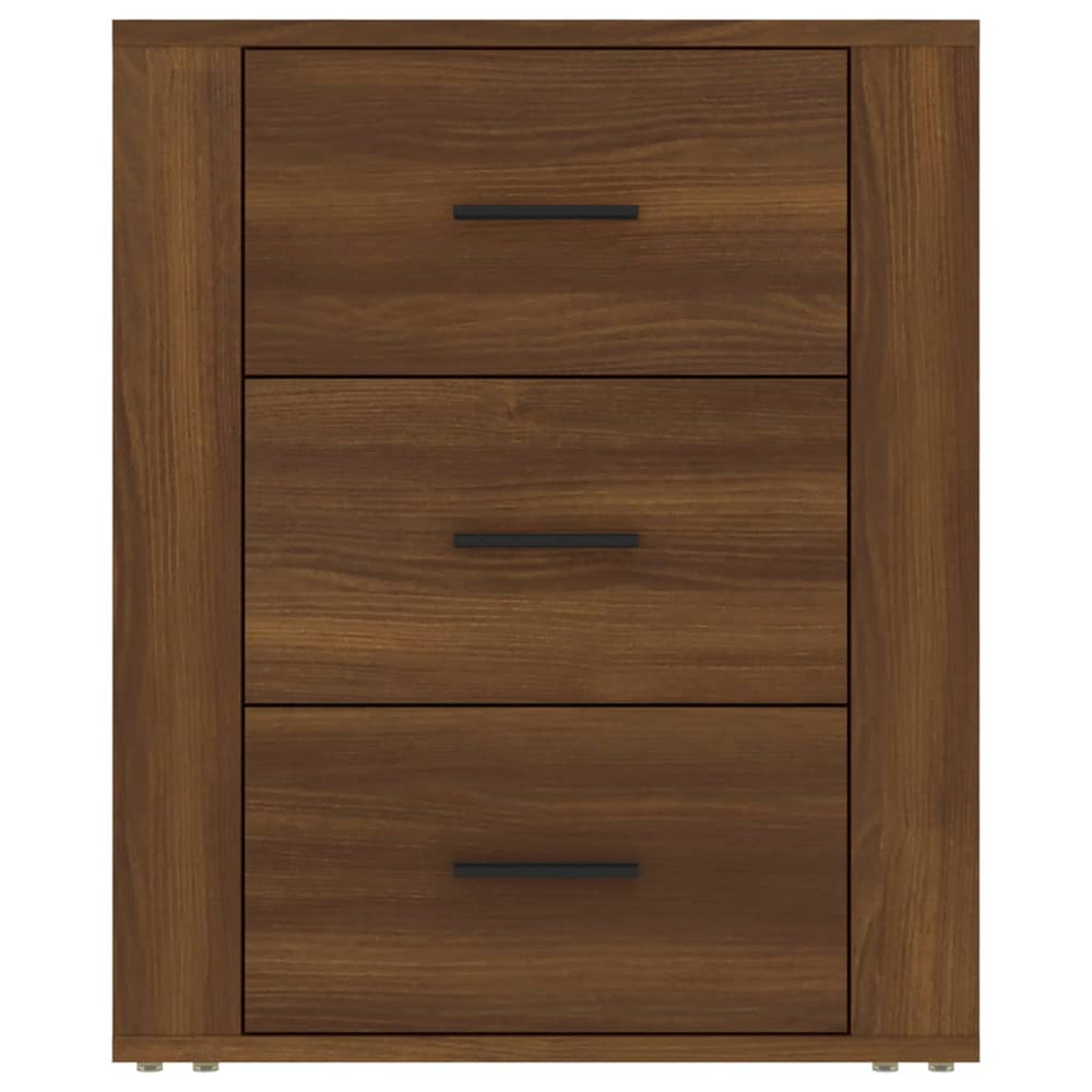 Nachtkastje 50x36x60 cm bewerkt hout bruin eikenkleur MeubelReus