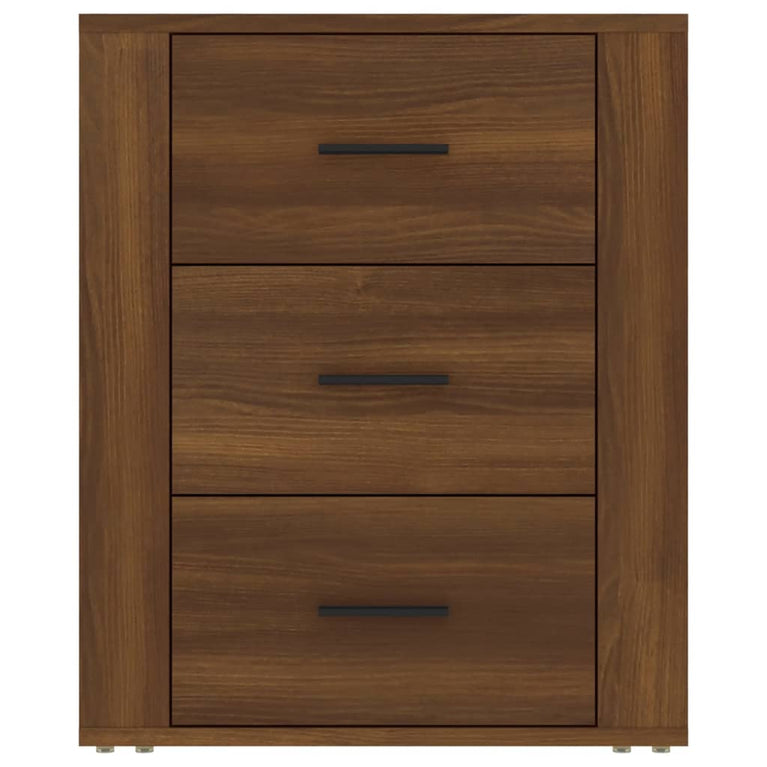 Nachtkastje 50x36x60 cm bewerkt hout bruin eikenkleur MeubelReus