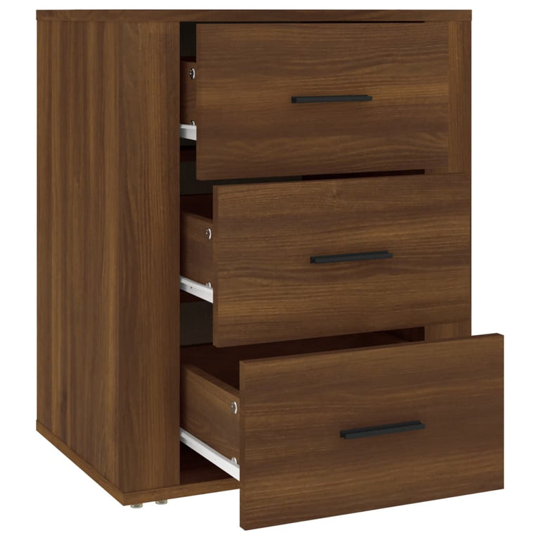 Nachtkastje 50x36x60 cm bewerkt hout bruin eikenkleur MeubelReus