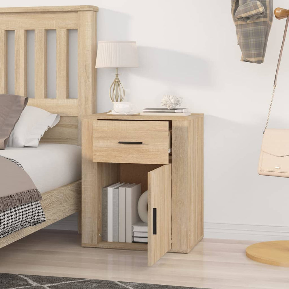 Nachtkastje 50x36x60 cm bewerkt hout sonoma eikenkleurig MeubelReus