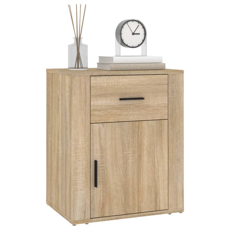 Nachtkastje 50x36x60 cm bewerkt hout sonoma eikenkleurig MeubelReus