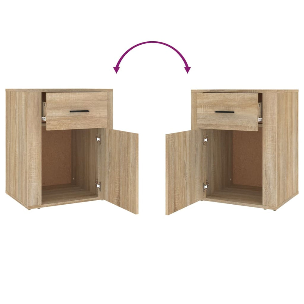 Nachtkastje 50x36x60 cm bewerkt hout sonoma eikenkleurig MeubelReus
