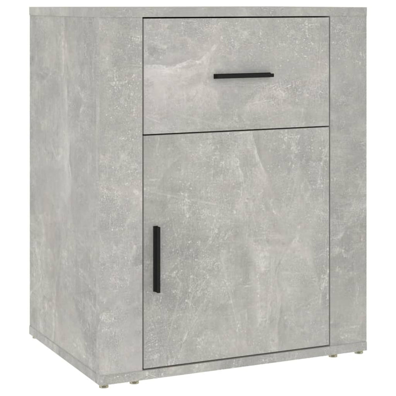 Nachtkastje 50x36x60 cm bewerkt hout betongrijs MeubelReus