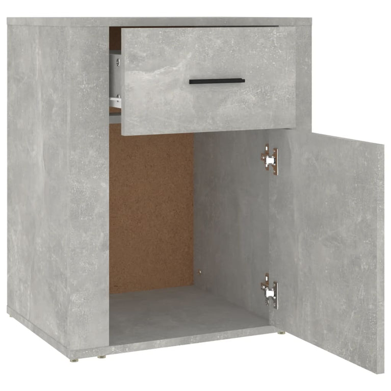 Nachtkastje 50x36x60 cm bewerkt hout betongrijs MeubelReus