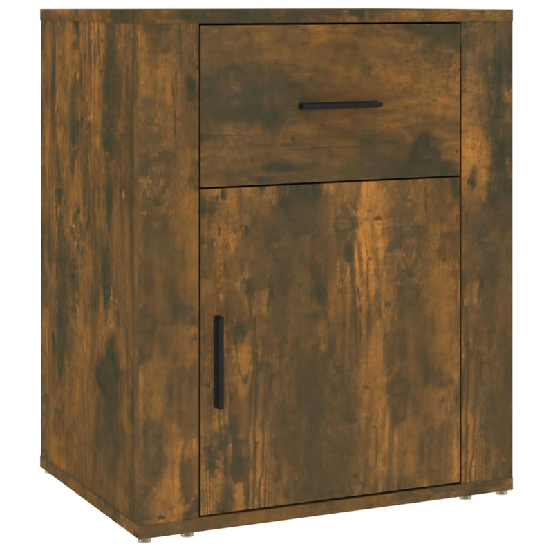 Nachtkastje 50x36x60 cm bewerkt hout gerookt eikenkleurig MeubelReus
