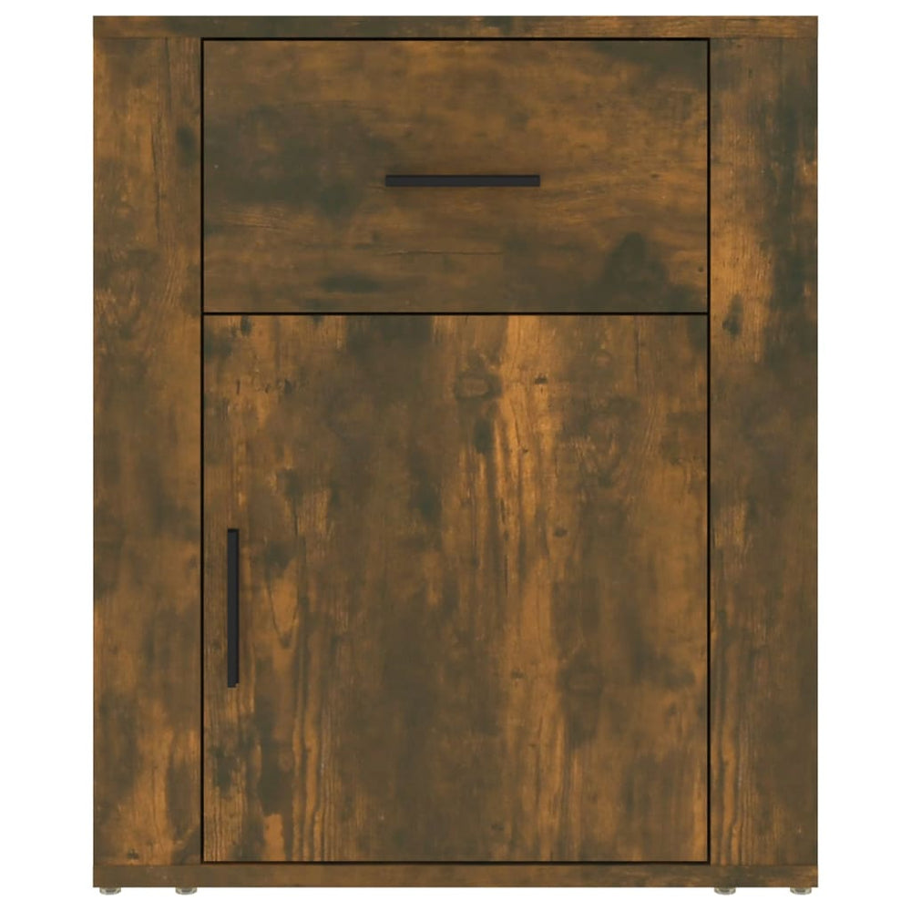 Nachtkastje 50x36x60 cm bewerkt hout gerookt eikenkleurig MeubelReus