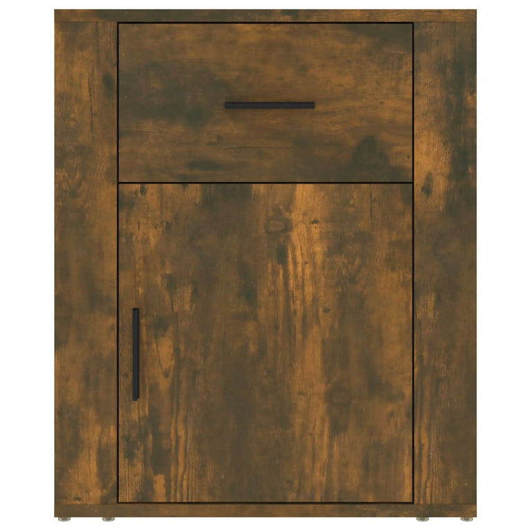 Nachtkastje 50x36x60 cm bewerkt hout gerookt eikenkleurig MeubelReus
