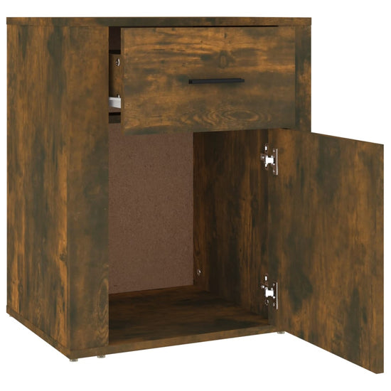 Nachtkastje 50x36x60 cm bewerkt hout gerookt eikenkleurig MeubelReus