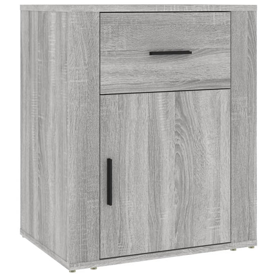 Nachtkastje 50x36x60 cm bewerkt hout grijs sonoma eikenkleurig MeubelReus