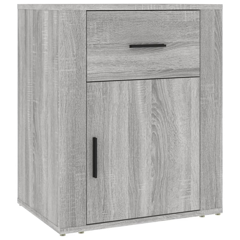 Nachtkastje 50x36x60 cm bewerkt hout grijs sonoma eikenkleurig MeubelReus